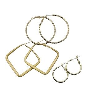 Set of Gold Hoop Earring-New!